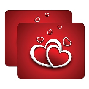 let39s freeze mouse pad computer mouse pad for laptop amp gaming 240x200x3mm pack of 2 red heart white stroke