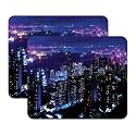 LET'S FREEZE Mouse Pad Computer Mouse Pad for Laptop &amp; Gaming 240X200X3mm (Pack of 2, Night City)