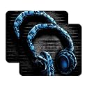 LET'S FREEZE Mouse Pad Computer Mouse Pad for Laptop & Gaming 240X200X3mm (Pack of 2, Music Headphone)