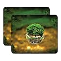LET'S FREEZE Mouse Pad Computer Mouse Pad for Laptop &amp; Gaming 240X200X3mm (Pack of 2, Flying Tree)