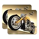 LET'S FREEZE Mouse Pad Computer Mouse Pad for Laptop &amp; Gaming 240X200X3mm (Pack of 2, Yellow Bike)