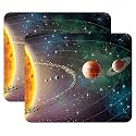 LET'S FREEZE Mouse Pad Computer Mouse Pad for Laptop &amp; Gaming 240X200X3mm (Pack of 2, Space Earth)