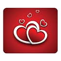 LET'S FREEZE Mouse Pad Computer Mouse Pad for Laptop &amp; Gaming 240X200X3mm (Pack of 1, Red Heart White Stroke)