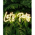 Let's Party Neon Signs, Arrinew LED Neon Light Sign for Wall Decor, Art Decorative Let's Party Neon Lights for Bachelorette Party, Engagement Party, Birthday Party,Wedding Party