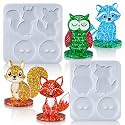 LET'S RESIN Animal Resin Molds, 2 Silicone Molds for Resin with Bases