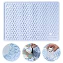 LET'S RESIN Premium Resin Collector Mat, 20" x 14"Large Easy Clean Silicone Mat for Crafts, Epoxy Resin,Placemat(Blue)