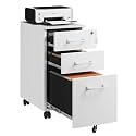 Letaya 3 Drawer Mobile File Cabinet with Lock,Under Desk Metal Filing Cabinets for Home Office Organizer,Small Rolling Printer Stand with Wheels,for Letters/Legal/A4(Assembly Required) (White)
