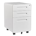 Letaya File Cabinet, 3 Drawer Filing Cabinets for Home Office with Lock Mobile Under Desk Fully Assembled Cabinet (White)