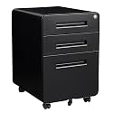 Letaya File Cabinet, 3 Drawer Filing Cabinets for Home Office with Lock Mobile Under Desk Fully Assembled Cabinet (Black)