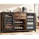 Leteuke Coffee Bar Cabinet with 2 Fridge Space, 70.8" Large Wine Cabinet