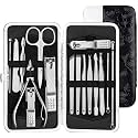 Leticia Manicure Set 16pc Professional pedicure manicure kit Leticia Stainless steel Nail clippers Grooming Kit With lightweight and beautiful Travel Case-Multicolor
