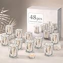LETINE 48pcs Silver Votive Candle Holders –Glass Tea Light Candles Holder