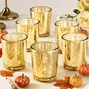 LETINE 6pcs Gold Votive Candle Holders – Tea Light Candles Holder & Standard Votive Size for Regular Votive Candles – Candle Holder for Home Decor, Garden Party Decorations, Engagement Table Decor