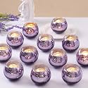 LETINE Purple Mercury Glass Votive Candle Holders - Set of 36 | Elegant Gold Tealight Candle Holders for Table Centerpieces, Weddings, Rehearsal Dinners, Halloween & Thanksgiving Decorations Indoor