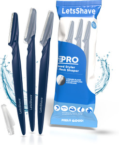 letsshave pro styler beard shaping multi-directional tool reusable face  beard razor men pack of 3