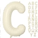 Letter Balloon 40Inch Cream White Big Alphabet Balloons Letter C
