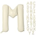 Letter Balloon 40Inch Cream White Big Alphabet Balloons Letter M