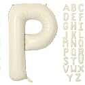Letter Balloon 40Inch Cream White Big Alphabet Balloons Letter P