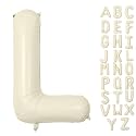 Letter Balloon 40Inch Cream White Big Alphabet Balloons Letter L