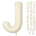 Letter Balloon 40Inch Cream White Big Alphabet Balloons Letter J