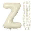Letter Balloon 40Inch Cream White Big Alphabet Balloons Letter Z