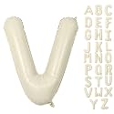 Letter Balloon 40Inch Cream White Big Alphabet Balloons Letter V