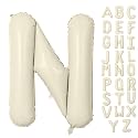 Letter Balloon 40Inch Cream White Big Alphabet Balloons Letter N