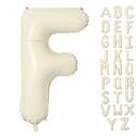 Letter Balloon 40Inch Cream White Big Alphabet Balloons Letter F