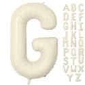 Letter Balloon 40Inch Cream White Big Alphabet Balloons Letter G