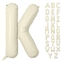 Letter Balloon 40Inch Cream White Big Alphabet Balloons Letter K