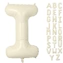 Letter Balloon 40Inch Cream White Big Alphabet Balloons Letter I
