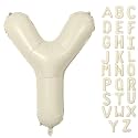Letter Balloon 40Inch Cream White Big Alphabet Balloons Letter Y