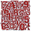 Letter and Number Iron On Patches, A-Z Alphabet and Numbers 0-9 Embroidery Applique Patch, DIY Decorative Heat Press Patches for Clothing Jeans Jackets Backpacks Hats (Red 72 Pcs)