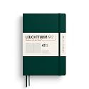 LEUCHTTURM1917 372929 Notebook 411 Medium (A5), Hardcover, 411 Numbered Pages, Forest Green, Lined, More Thoughts, More Ideas, More Memories, More Pages