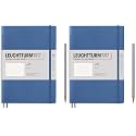 LEUCHTTURM1917 - Notebook Softcover Medium A5-123 Numbered Pages for Writing and Journaling (Dotted, Denim) (Pack of 2)
