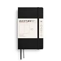 LEUCHTTURM1917 - Notebook Softcover Pocket A6-123 Numbered Pages for Writing and Journaling (Plain, Black)