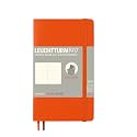 LEUCHTTURM1917 - Notebook Softcover Pocket A6-123 Numbered Pages for Writing and Journaling (Plain, Orange)