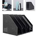 Leven Collapsible Magazine File Holder/Desk Organizer for Office Organization and Storage with 4 Vertical Compartments