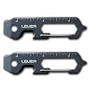 Lever Gear Clip KT - 12-in-1 Bottle Opener Keychain Multitool, 2-Pack