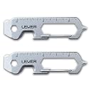 Lever Gear Clip KT - 12-in-1 Bottle Opener Keychain Multitool, 2-Pack