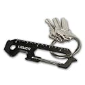 Lever Gear Clip KT - Carabiner Keychain Tool &amp; Key Hang - Slim Keychain Multitool W 12 Essential Tools For Daily Tasks (Black, Single)