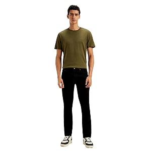Levis Mens Black Slim Fit Mid Rise