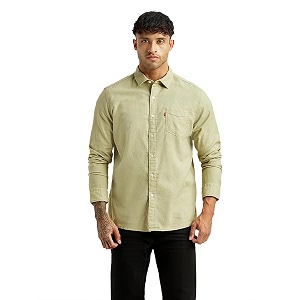 Levis Mens Cotton Solid Slim Fit Shirt