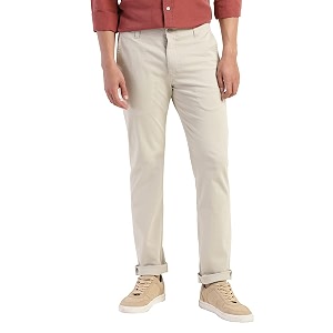 Levis Mens Solid Slim Fit Trousers