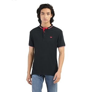 Levis Mens Cotton Solid Regular Fit Polo