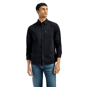 Levis Mens Cotton Solid Slim Fit Shirt