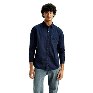 Levis Mens Cotton Solid Slim Fit Shirt