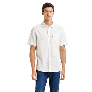 Levis Mens Cotton Solid Slim Fit Shirt