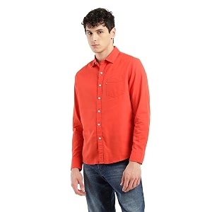 Levis Mens Slim Fit Solid Shirt