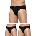 Levi's 011 Comfort Brief for Men | 100% Pure Cotton | Breathable | Durable | Anti-Roll Waistband | Extra Supportive Gusset | Dual Layer 3D Pouch | Tagless &amp; Zero Irritation Comfort | Pack of 3
